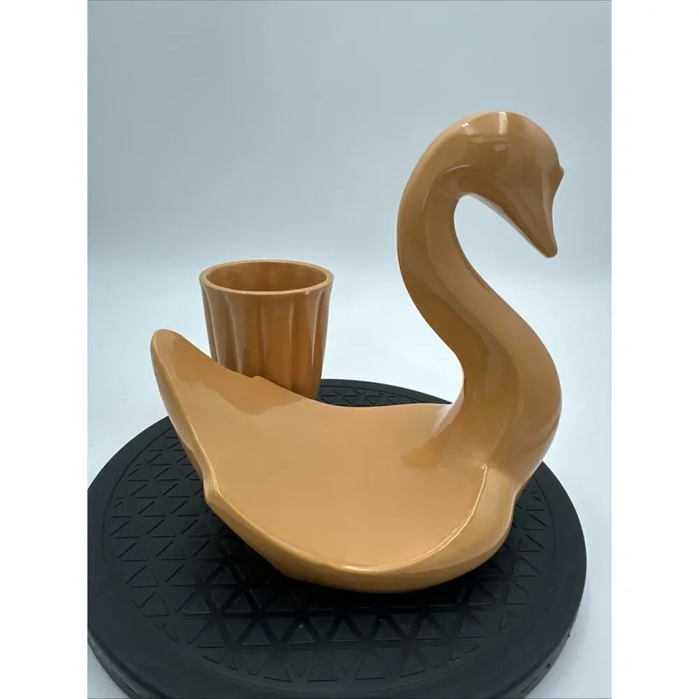 VTG MCM Vohann Of California Swan Towel Holder And Cup
